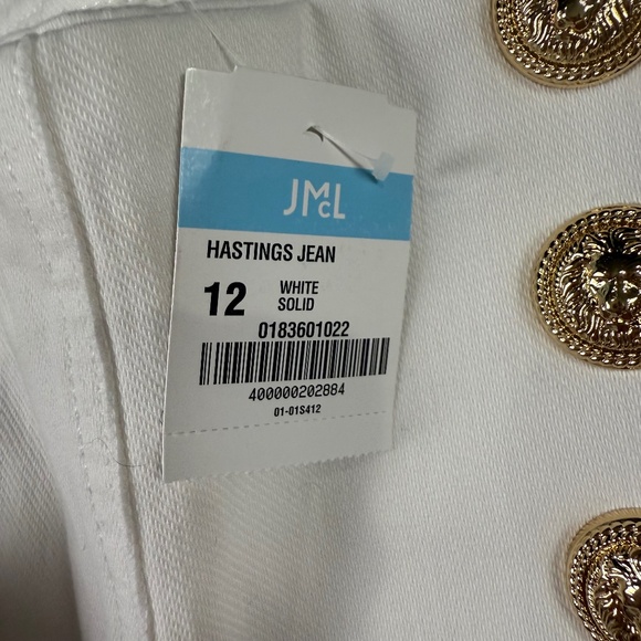 J. McLaughlin Hastings Jeans White Sz 12 NWT Sailor High Waist Summer Denim - Picture 9 of 16